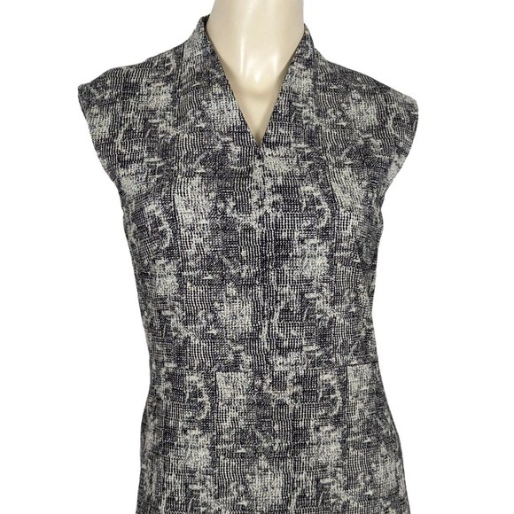 M.M. LAFLEUR The Aditi‎ Crackle sleeveless black white Pencil Career Dress 6 - Picture 8 of 13